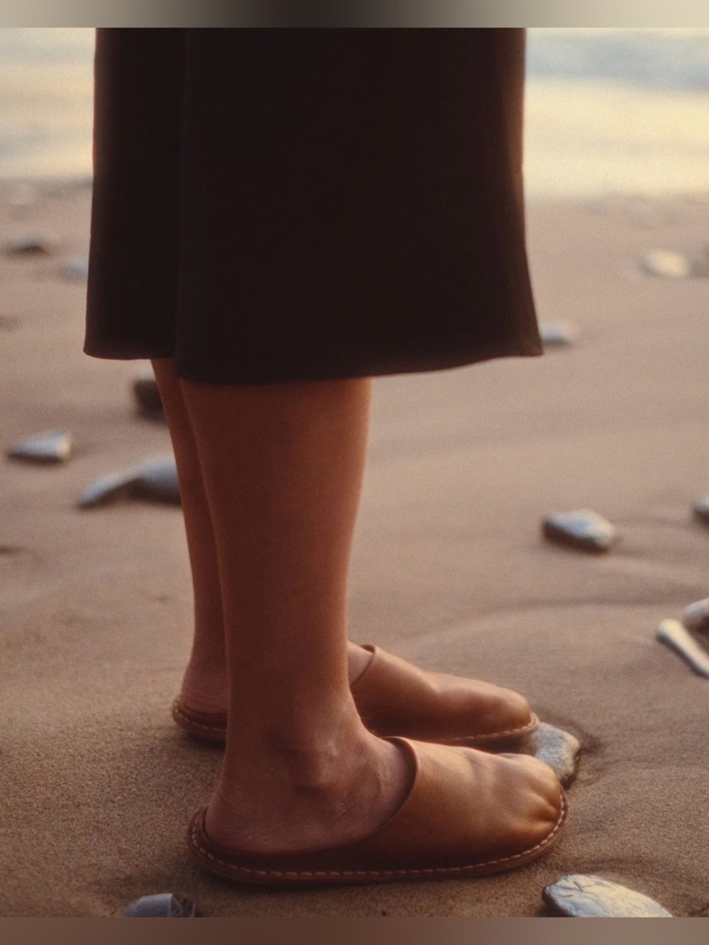 VIBA Leather Slip-On Mule in Cognac Brown